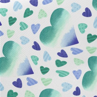 Watercolor Gradient Love Heart Twill