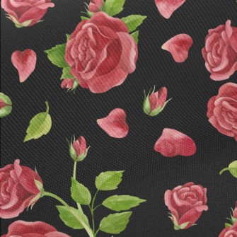 Bright Rose Flowers Twill