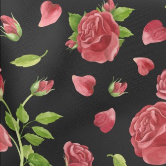 Bright Rose Flowers Stretch Ponte
