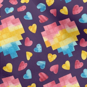 Watercolor Mosaic Heart Micro Fleece