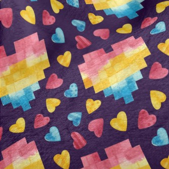 Watercolor Mosaic Heart Minky