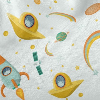 Raccoon Goes To Outer Space Minky