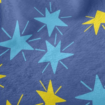 Radiating Hand Drawn Stars Minky