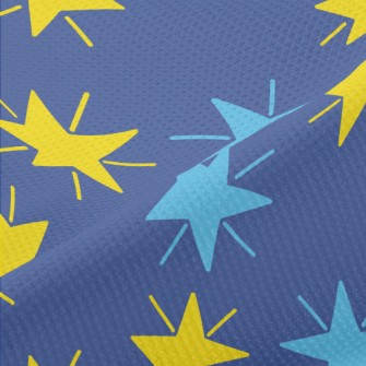 Radiating Hand Drawn Stars Piqué