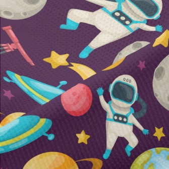 Space Astronaut Rocket Piqué