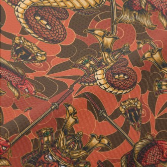 Koi Snake Warrior Piqué