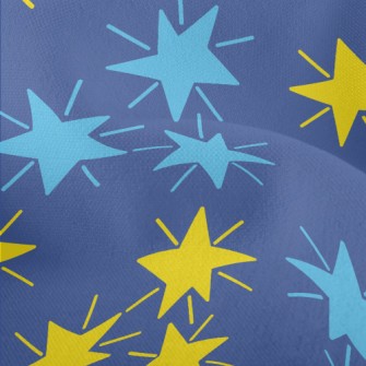 Radiating Hand Drawn Stars Lightweight Performance Linen