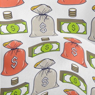 Dollar Banknotes And Coins Lightweight Performance Linen
