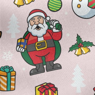 Santa Claus Reindeer Snowman Jersey Backed Fleece