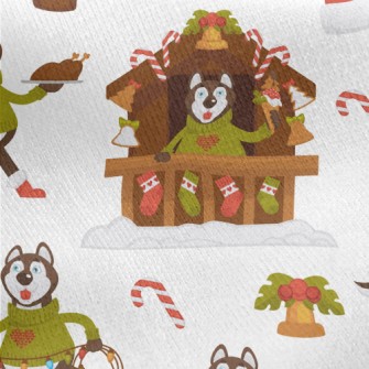 A Big Bad Wolf Christmas Jersey Backed Fleece