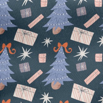 Bow Christmas Tree Jersey Backed Fleece