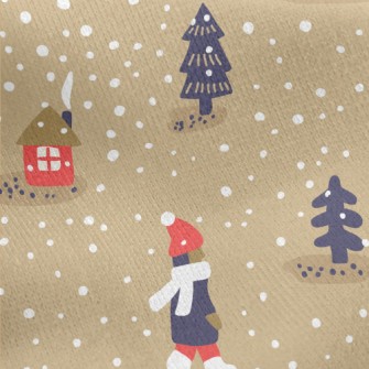 Snowball Fight People Jersey Backed Fleece