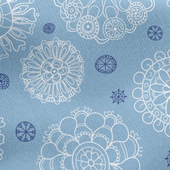 Beautiful Line Flower Jersey Backed Fleece