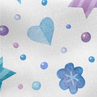 Cute Watercolor Love Hearts An Jersey Backed Fleece