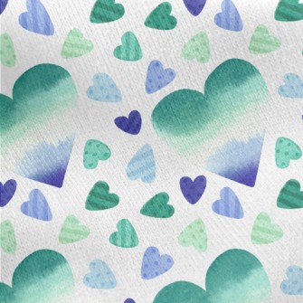 Watercolor Gradient Love Heart Jersey Backed Fleece