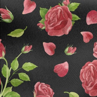 Bright Rose Flowers Jersey Backed Fleece