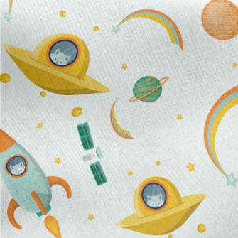 Raccoon Goes To Outer Space Jersey Backed Fleece