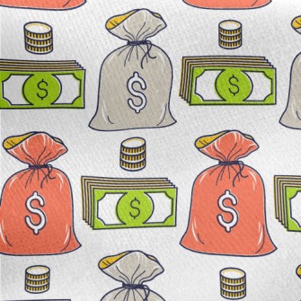 Dollar Banknotes And Coins Jersey Backed Fleece