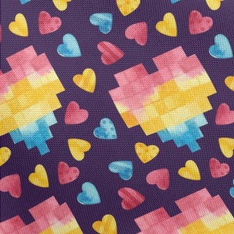 Watercolor Mosaic Heart Pongee