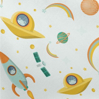 Raccoon Goes To Outer Space Pongee