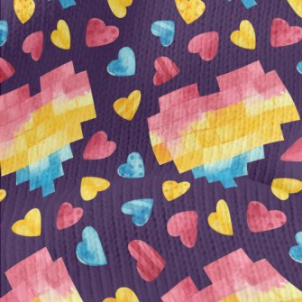 Watercolor Mosaic Heart Stretch Jersey