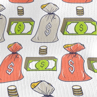 Dollar Banknotes And Coins Stretch Jersey