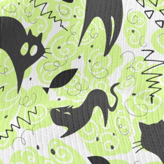 Fluorescent Playful Cat Stretch Jersey