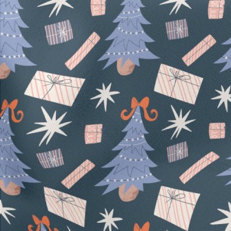 Bow Christmas Tree Lightweight Cotton Poplin