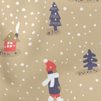 Snowball Fight People Lightweight Cotton Poplin
