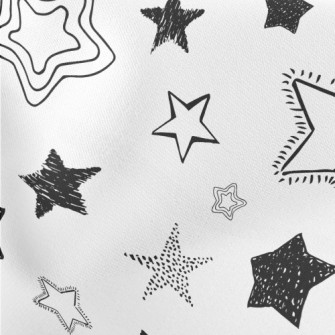 Sketch Basket Empty Stars Lightweight Cotton Poplin