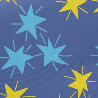 Radiating Hand Drawn Stars Midweight Cotton Poplin
