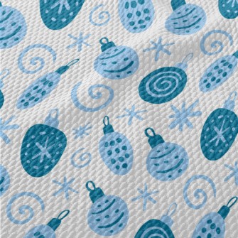 Blue Christmas Tree Decoration Birdseye Piqué