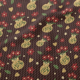 Hand Painted Flower Arrangemen Birdseye Piqué