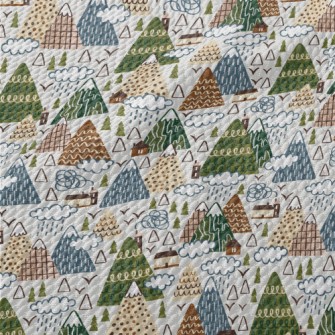 Mountains And Houses Birdseye Piqué