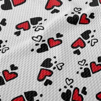 Simple Black And Red Love Hear Birdseye Piqué