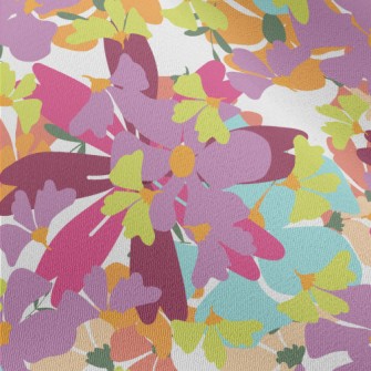 Colorful Watercolor Flowers Chiffon