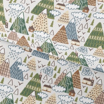 Mountains And Houses Waterproof Oxford