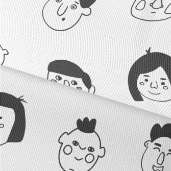 Hand Drawn Cartoon Face Waterproof Oxford
