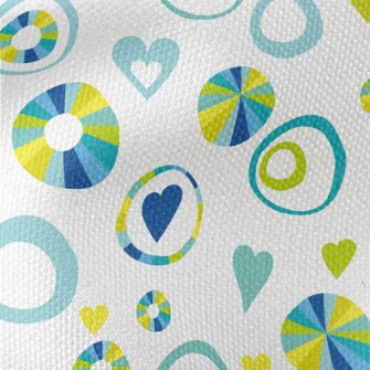 Abstract Circles And Love Hear Waterproof Canvas