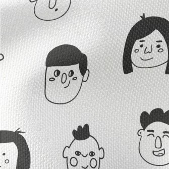 Hand Drawn Cartoon Face Waterproof Canvas