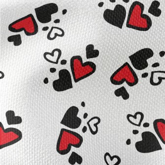Simple Black And Red Love Hear Waterproof Canvas