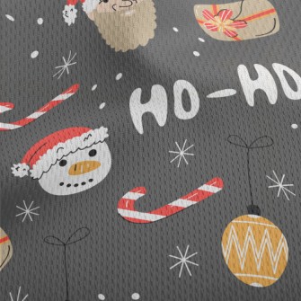 Hand Drawn Santa Claus Doodle Athletic Mesh Flat Back