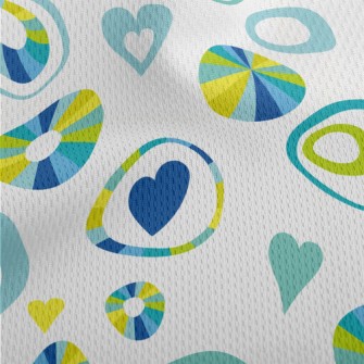 Abstract Circles And Love Hear Athletic Mesh Flat Back
