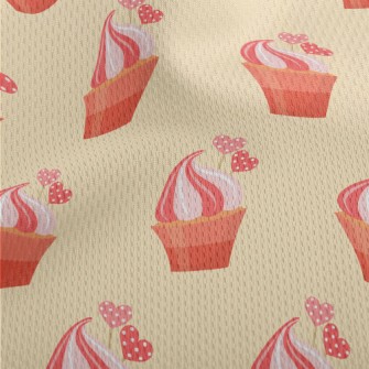 Pink Cream Cup Cake Athletic Mesh Flat Back