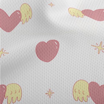 Y2K Style Heart Athletic Mesh Flat Back