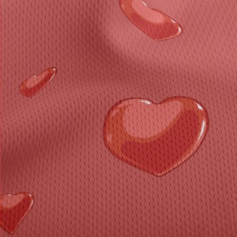 3D Reflective Heart Athletic Mesh Flat Back