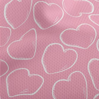 Line Hand Drawn Love Athletic Mesh Flat Back
