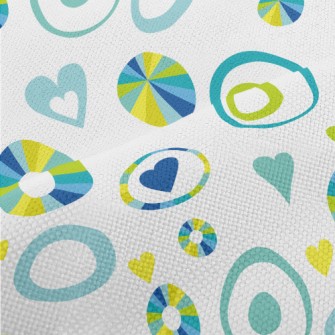 Abstract Circles And Love Hear Performance Linen