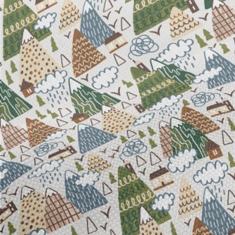 Mountains And Houses Performance Linen