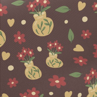 Hand Painted Flower Arrangemen Twill